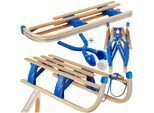 tectake® Holzschlitten, klappbar, solide Stahlkufen, 37,5 x 109,5 x 31 cm, Belastbarkeit 130 kg