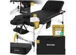 tectake® 3 Zonen Massageliege, Breite 70 cm, Polsterung 5 cm, mit Aluminiumgestell, 212 x 103 x 90 cm