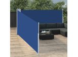 vidaXL Ausziehbare Seitenmarkise Blau 100 x 1000 cm