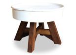 vidaXL Couchtisch Altholz Massiv 60x45 cm Weiß