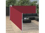 vidaXL Ausziehbare Seitenmarkise Rot 100 x 1000 cm