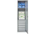 Schäfer Shop Genius Materialschrank FS, 5 OH, abschliessbar, 2 Fachböden/6 Schübe, bis 250 kg, B 545 x T 520 x H 1950 mm, Stahl, weissalu/weissalu