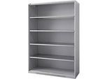 Schäfer Shop Genius Regalschrank FS, 5 OH, 4 höhenverstellbare Fachböden, bis 450 kg, B 1343 x T 420 x H 1950 mm, Stahl, weissaluminium RAL 9006