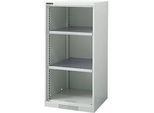 Schäfer Shop Genius Regalschrank FS, OH, 2 höhenverstellbare Fachböden, bis 250 kg, B 545 x T 620 x H 1105 mm, Stahl, lichtgrau RAL 7035