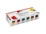 Xxxl Acrylfarbe , Blau, Gelb, Grün, Rot, Schwarz, Dunkelbraun , 6-teilig , 22x5x8.5 cm , Made in Europe, Made in EU, DIN EN ISO 9001, DIN EN ISO 14001, Made in Germany, AZO-frei, Reach, Lfgb, ISO 9001, BPA-frei , lösungsmittelfrei, schadstofffrei , Dekoration, Mal- & Bastelbedarf, Acrylfarben & Pinsel