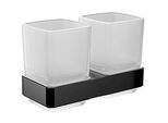 Emco Loft Doppelglashalter 052513300 schwarz, Kristallglas satiniert, Wandmodell