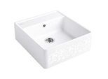Villeroy und Boch Spülstein Einzelbecken 632062KT Ablaufgarnitur, Exzenterbetätigung, Befestigungssatz, White Pearl