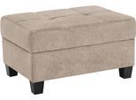 Polsterhocker DOMO COLLECTION "Florentina", beige, B:84cm H:47cm T:59cm, Struktur fein (100% Polyester);Luxus-Microfaser (100% Polyester);Luxus-Microfaser in Chenille-Optik (100% Polyester);Microvelour (100% Polyester);Webstoff (100% Polyester), Hocker, Polsterhocker