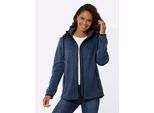 Fleecejacke CASUAL LOOKS, Damen, Gr. 50, blau (jeansblau, meliert), 100% Polyester, meliert, Jacken Fleecejacke