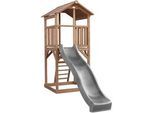 Ambia Garden Spielturm , Braun, Grau , Holz, Kunststoff , 111.2x241.9x349 cm , EN 71, CE, FSC 100% , Freizeit & Co, Gartenspielzeug, Spieltürme