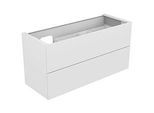 Keuco Edition 11 Waschtischunterschrank 31268300100 140 x 70 x 53,5 cm, mit LED-Beleuchtung, Lack Seidenmatt, Glas Weiß