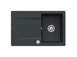 Villeroy & Boch Siluet Einbauspüle 333402S5 mit Ablaufgarnitur und Exzenterbetätigung, Ebony