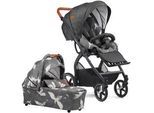 Gesslein Kinderwagenset , Weiß, Dunkelgrau, Cognac , Textil , 4-teilig , 57x129x100 cm , EN 1888, UV 50+, Made in Germany , Feststellbremse, Federung, kugelgelagerte Räder, für Babyschale geeignet, Griff in Lederoptik, Reflektorstreifen,5-Punkt-Gurt, Gurtschoner, Schutzbügel abnehmbar, Verdeck abnehmbar, Sichtfenster, Sitz umsetzbar,Matratze, zusammenklappbar, Bezug abnehmbar und waschbar , Baby O