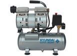 Hyundai Druckluftkompressor , Silberfarben , Metall , 35x41x42 cm , ölfrei, Druckminderer, Rückschlagventil, Manometer Kesseldruck, Manometer Ausgabedruck, einfach zu transportieren , Freizeit & Co, Heimwerken, Werkzeug