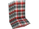 Hochlehnerauflage GO-DE, rot, B:48cm H:5cm T:118cm, Baumwolle, Polyester, Polyurethan, Polsterauflagen, Maße ca.: 48 cm x 118 cm x 5 cm
