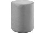 Polsterhocker MAINTAL "Wiesenblick", silber, B:40cm H:50cm T:40cm, Hocker, Polsterhocker, Hocker rund, merhfach einsetzbar