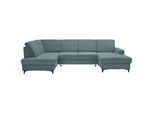 Stylife Wohnlandschaft , Hellblau , Textil , Ottomane links, U-Form , 317x185 cm , Made in Eu , Rücken echt , Wohnzimmer, Sofas & Couches, Wohnlandschaften, Wohnlandschaften in U-Form
