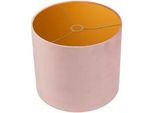 Xxxl Leuchtenschirm , Rosa , Metall, Textil , zylindrisch , E27 , 24 cm , Lampen & Leuchten, Leuchtenserien