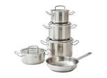 Fissler Kochtopfset , Silberfarben , Metall , 5-teilig , 16 cm,20 cm , Made in Germany , breiter Schüttrand , Kochgeschirr, Töpfe, Topfsets