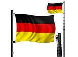 KESSER® Teleskop Fahnenmast Aluminium 6,30m Bodenhülse 60cm inkl Deutschlandfahne Höhenverstellbar Flaggenmast Mast Deutschland Flagge Alu