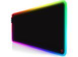 Titanwolf RGB Gaming Mauspad, Mousepad XL 800 x 300mm verbessert Präzision & Geschwindigkeit, Emblem rot