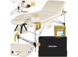 tectake® 3 Zonen Massageliege, Breite 78 cm, Polsterung 5 cm, mit Aluminiumgestell, 212 x 108 x 90 cm