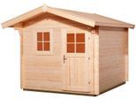 Gartenhaus WEKA "Premium28 natur", beige (naturbelassen), Fußboden im Gartenhaus, ohne Rück- und Seitenwand, ohne Dacheindeckung, Holzwerkstoff, Gartenhäuser