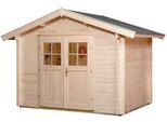Gartenhaus WEKA "Premium45, Gr.2, natur", beige (naturbelassen), Fußboden im Gartenhaus, ohne Rück- und Seitenwand, ohne Dacheindeckung, Massivholz, Gartenhäuser, Gartenhaus