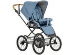 Naturkind Kinderwagen , Blaugrau , Textil , 62x110x110 cm , EN 1888 , Feststellbremse, Federung, kugelgelagerte Räder, Verdeckung abnehmbar, 5-Punkte-Gurt, für Babyschale geeignet, Sitz umsetzbar, abnehmbarer Schutzbügel , Baby on Tour, Kinderwagen, Kombikinderwagen