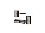 Wohnwand BERNO Hell Old Style Schrankwand Lowboard TV Hängeschrank VICCO