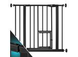 KIDIZ® Türschutzgitter Absperrgitter Treppengitter Kindergitter mit Türe für Hunde und Katzen , Haustier ohne Bohren erweiterbar kombinierbar mit Y-Spindeln schwenkbar