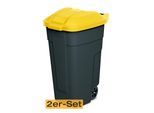 BRB Mülltonne 100 Liter VE: 2 Stück, anthrazit/gelb
