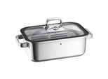 WMF Dampfbräter , Silberfarben , Metall , 3,5 l , rechteckig , 21.5x35 cm , backofengeeignet,backofengeeignet, breiter Schüttrand, TransTherm®-Allherdboden , Kochgeschirr, Töpfe, Bräter