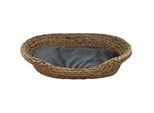 Xxxl Tierbett Wasserhyazinthe oval , Grau, Naturfarben , Naturmaterialien , Uni , Füllung: Vlies , 56x17x72 cm , pflegeleicht, Bezug abnehmbar und waschbar, dekorativ , Freizeit & Co, Tierbedarf, Hundebetten