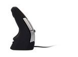 BakkerElkhuizen DXT 2 Precision Mouse, kabelgebunden, vier DPI Stufen (500, 1000, 1500, 2000), Laser-Sensor, Plug & Play, ergonomisch, für Rechts- und Linkshänder, B 45 x H 81 x T 56 mm, grau/silber