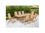 Merxx Capri Gartenmöbel Set Sitzgruppe 8 Personen mit Doppelausziehtisch