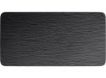 Servierteller VILLEROY & BOCH "Manufacture Rock Rechteckig", schwarz, B:18cm L:35cm, Porzellan, Servierplatten, Servierteller