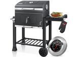KESSER® Grill Grillwagen XXL Holzkohlegrill mit Deckel, Rädern, Edelstahl-Griff, Grillrost und Thermometer Holzkohle kohlegrill Wagen groß Kohle BBQ Barbeque Camping, Terrasse, Garten