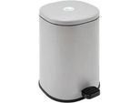 Homeware Treteimer , Taupe , Kunststoff , 5 l , 25x31.3x20.6 cm , Badaccessoires, Abfalleimer