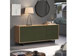 Places of Style Sideboard »Ferretti«, Wohnzimmerkommode mit besonderer Fräsung und Füsse/Griffe aus Metall