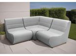 Ecksofa DOMO COLLECTION "Soleil, pflegeleichter und wetterfester Bezug", silber, B:179cm H:80cm T:179cm, 100% Olefin, Sofas, Ecksofa, Outdoor, besonderes Design und Formgebung, individuell erweiterbar