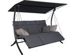 Hollywoodschaukel "Swing Smart stone, TOPSELLER", grau, B:210cm H:160cm T:145cm, Obermaterial: 100% Polyester, ANGERER FREIZEITMÖBEL, Hollywoodschaukeln, wetterfest, verstellbare Lehne