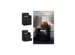 Vicco Nachttisch Monty, 39,6 x 59,1 cm, Schwarz, Nachtschrank mit 2 Schubfächer