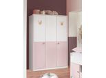 Drehtürenschrank WIMEX "Cindy2", rosa (weiß, rosé), B:139cm H:199cm T:58cm, Holzwerkstoff, Schränke, Drehtürenschrank
