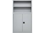 Schäfer Shop Select Aufsatzregal MS, 2 OH, B 1200 x T 400 x H 800 mm, Stahlblech, Weissaluminium