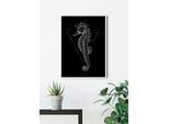 Komar Bild »Sea Horse Black«, Tiere, (1 St.), Wandbild zur Dekoration - ohne Rahmen