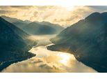 Komar Vliestapete »Digitaldruck Vlies - Gold Mountains - Grösse 400 x 250 cm«, bedruckt, Wohnzimmer, Schlafzimmer