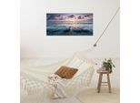 Komar Leinwandbild »Broken Waves - Grösse 90 x 40 cm«, Baum-Blätter-Natur-Berge-Blumen-Foto-Jahreszeiten-Landschaft-Meer-Strand-Palmen, (Packung, 1 St.), Keilrahmenbild mi Echtholzrahmen