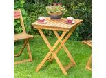 Gardenson Gartenklapptisch , Naturfarben , Holz , Eukalyptusholz , massiv , quadratisch , eckig , 60x74x60 cm , FSC Mix , klappbar, platzsparend , Holzmöbel, Holztische, Klapptische Holz