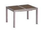 Gardenson Gartentisch , Braun, Graphitfarben , Metall , rechteckig , eckig , 90x75x120-180 cm , ausziehbar , Gartenmöbel, Gartentische, Gartentische Ausziehbar